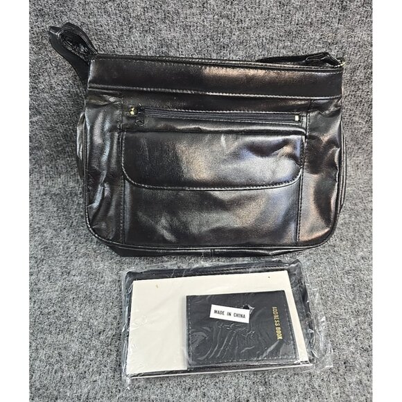 Ambassador Womens Black Purse and Wallet Combo Shoulder - Picture 1 of 9